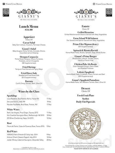 versace mansion restaurant menu|versace mansion restaurant menu prices.